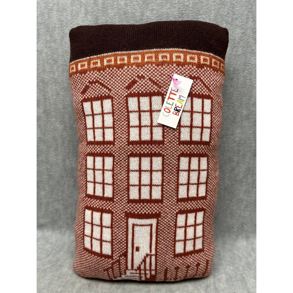 VTG Colette Bream Knit Brownstone Pillow Brown Lambswool Mohair Townhouse NWT